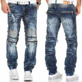KOSMO LUPO kalhoty pánské KM143 jeans džíny zipy