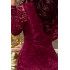 170-5 Sukienka koronkowa z długim rękawkiem i DEKOLTEM - BORDOWA