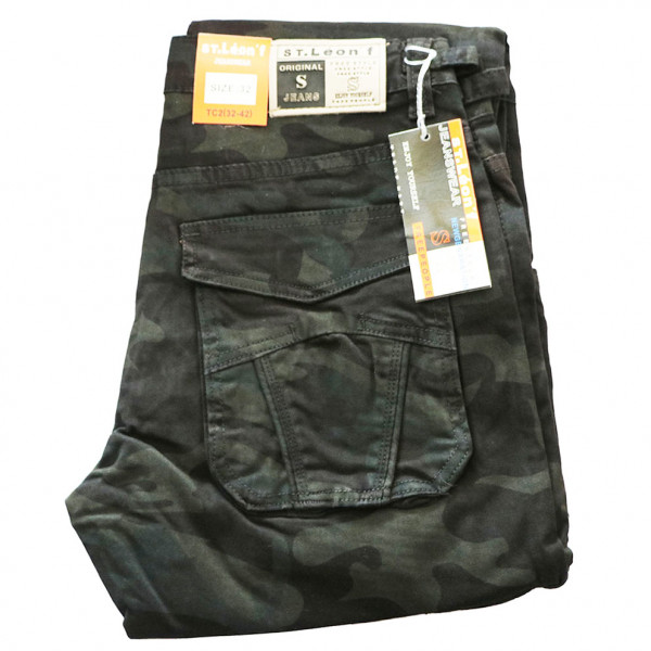 ST. LEONF kalhoty pánské TC2 kapsáče nadměrná velikost maskáče