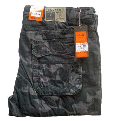ST. LEONF kalhoty pánské DS18 kapsáče nadměrná velikost maskáče