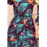 320-1 CORA sukienka z dekoltem i falbanką - kolorowe MOTYLE