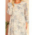 319-2 HANNAH szyfonowa sukienka z dekoltem na plecach - beżowo-niebieski wzór BOHO