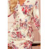 297-2 CAROLINE sukienka z falbanami i kopertowym dekoltem - KWIATY NA JASNYM TLE