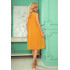 350-3 ALIZEE - szyfonowa sukienka z wiązaniem - kolor MIODOWY