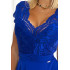 381-3 LINDA - szyfonowa sukienka z koronkowym dekoltem - CHABROWA