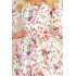 305-1 ZOE zwiewna szyfonowa sukienka z dekoltem - KOLOROWE KWIATY na jasnym tle