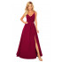 299-5 CHIARA elegancka maxi suknia na ramiączkach - BORDOWA