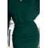 399-2 LARA Sukienka ze ściągaczami w rękawach - zieleń butelkowa