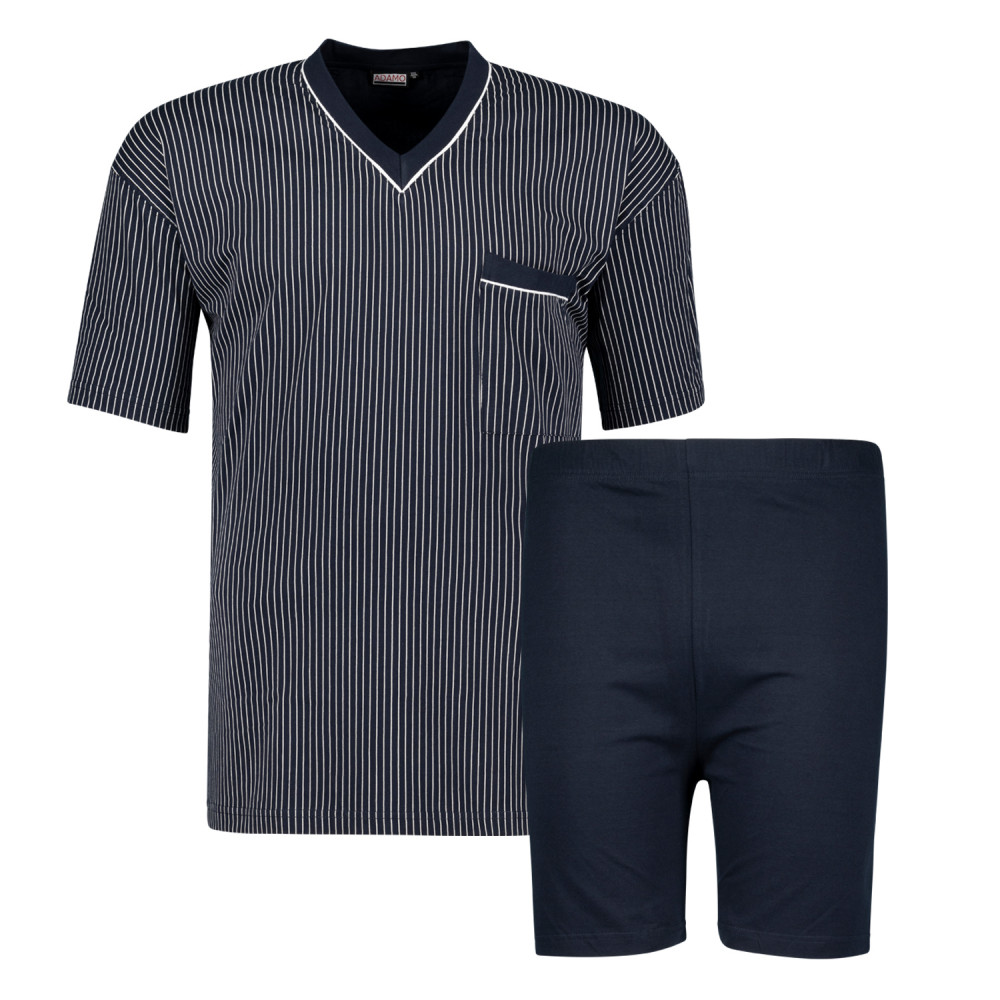 ADAMO pyžamo pánské GUSTAV 360 nadměrná velikost krátký rukáv, 3XL tmavě modrá