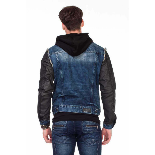 CIPO & BAXX bunda pánská C1290 jeans s kapucí