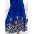 456-1 ESTER Plisowana satynowa sukienka maxi - CHABROWA W KWIATY