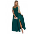 299-11 CHIARA elegancka maxi długa suknia na ramiączkach - ZIELONA