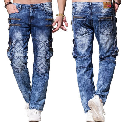 KOSMO LUPO kalhoty pánské KM060 jeans džíny kapsáče