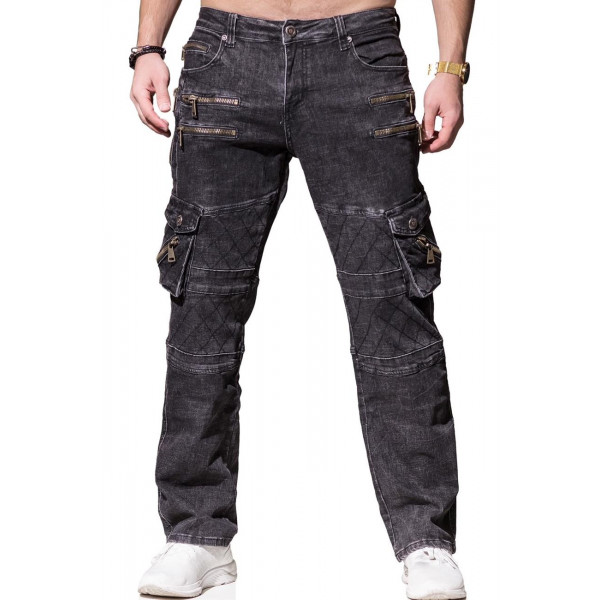 KOSMO LUPO kalhoty pánské KM060-1 jeans džíny kapsáče