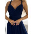 509-1 Elegancka długa suknia wiązana na wiele sposobów - GRANATOWA