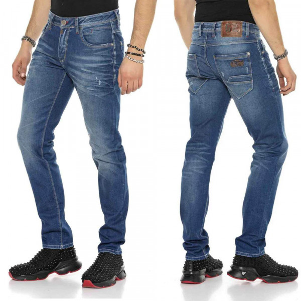 CIPO & BAXX kalhoty pánské CD386 L:34 slim fit jeans džíny